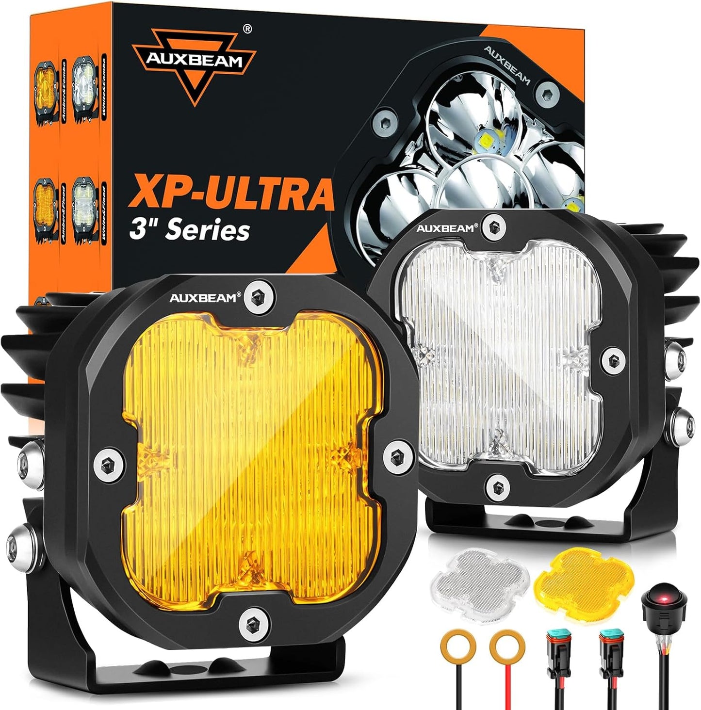 Auxbeam XP-Ultra Series 3 Inch Flood Beam LED Pods for Off-Road