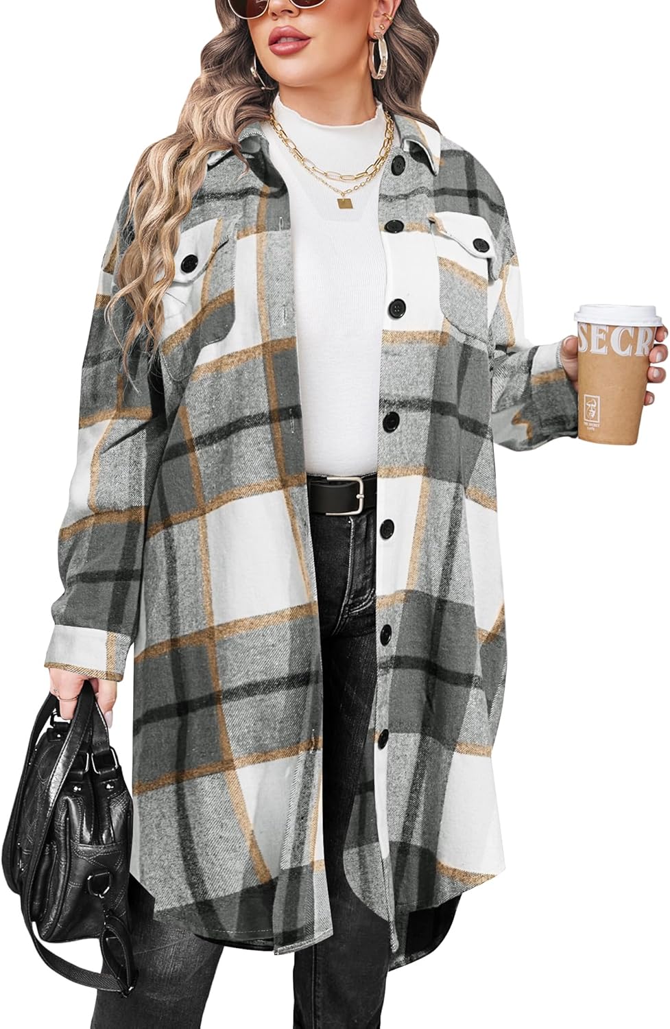 Plus Size Flannel Plaid Shirts for Women - Stylish and Versatile