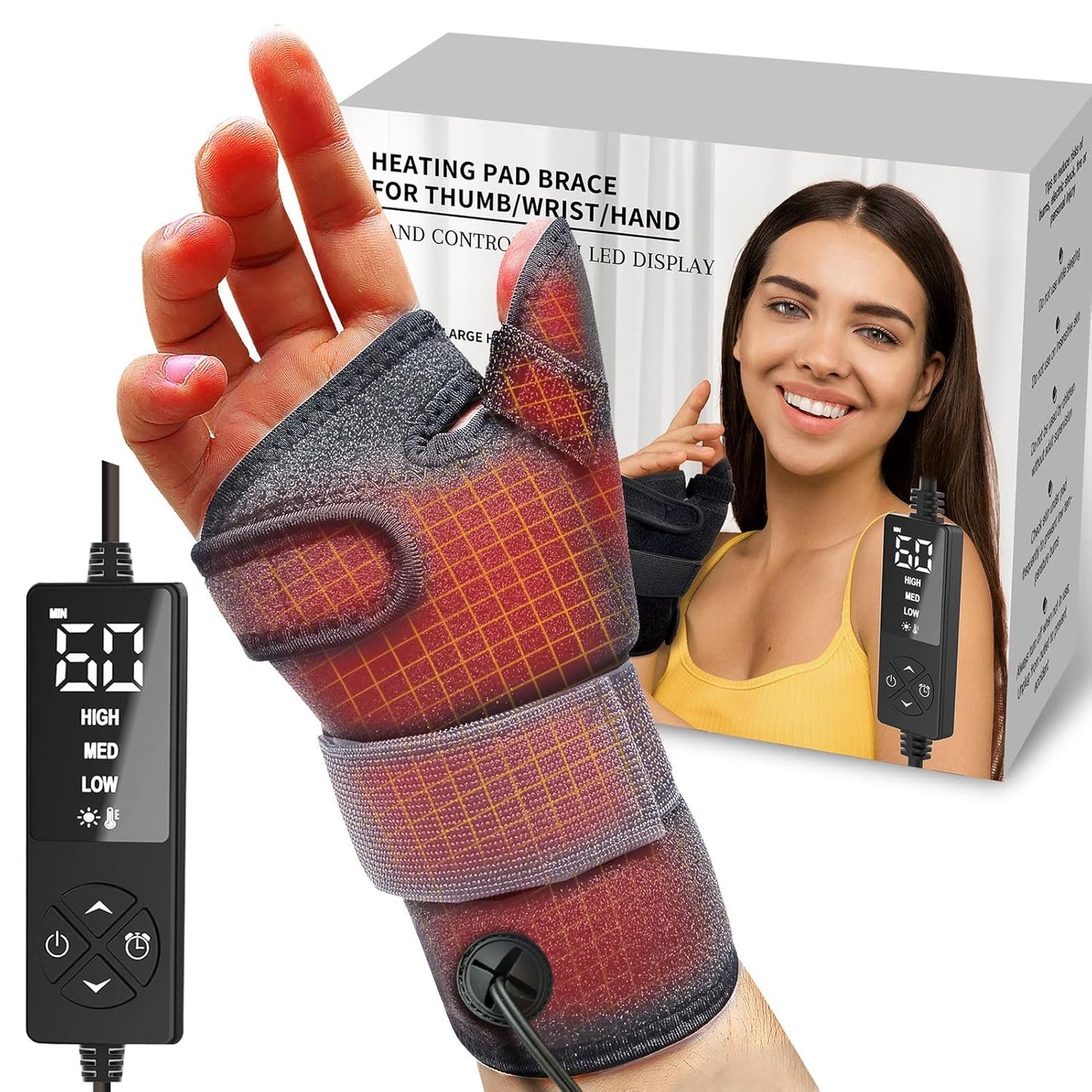 ELEKHEAL Electric Thumb & Wrist Heating Pad for Pain Relief