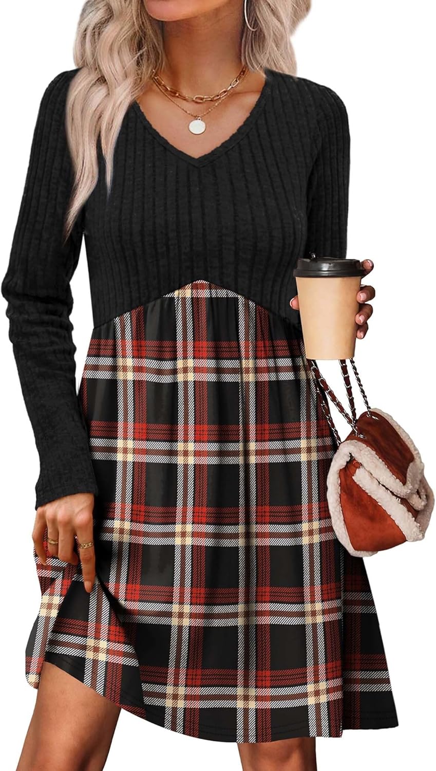 OFEEFAN Long Sleeve Sweater Dress for Stylish Fall Fashion