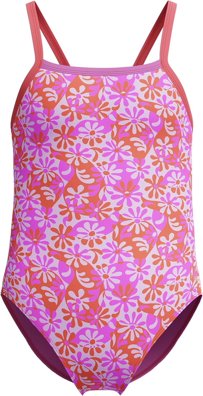 Speedo Girl's One Piece Swimsuit with Thin Straps for Comfort