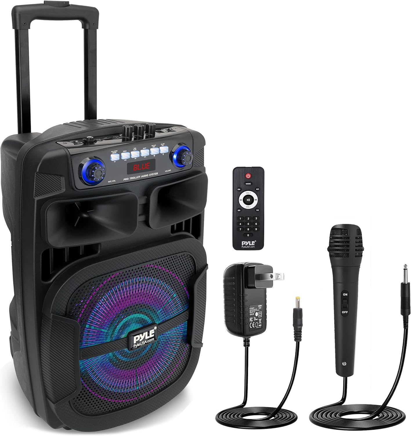Pyle Portable Bluetooth PA Speaker System with Party Lights