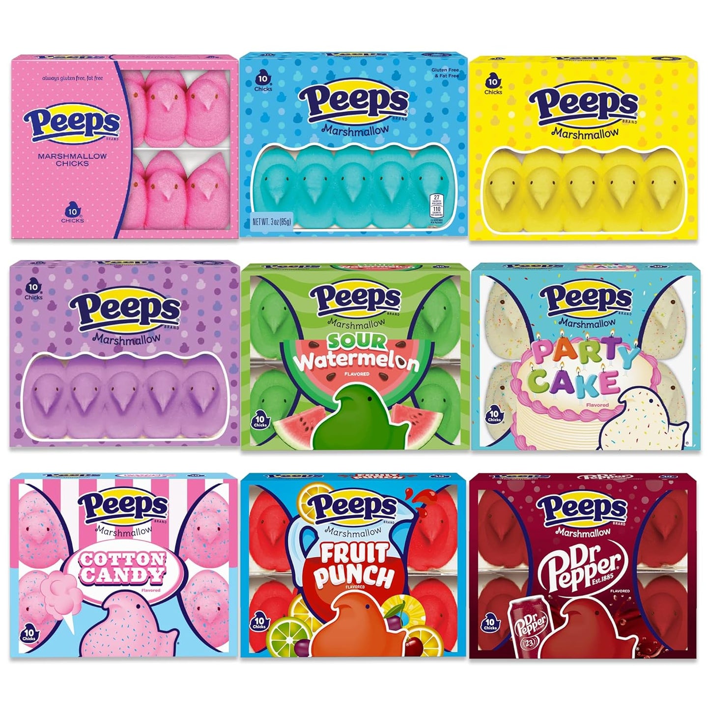 Easter Marshmallow Candy Variety Pack of 9 Flavors for Fun