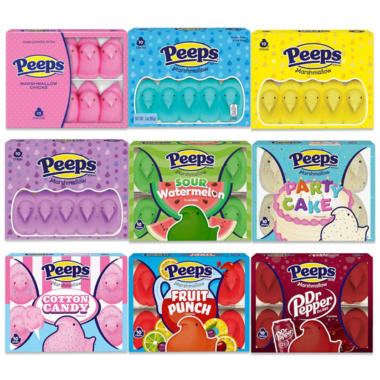 Easter Marshmallow Candy Variety Pack of 9 Flavors for Fun
