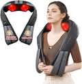 Rechargeable Neck and Back Massager with Heat - Cordless Shiatsu