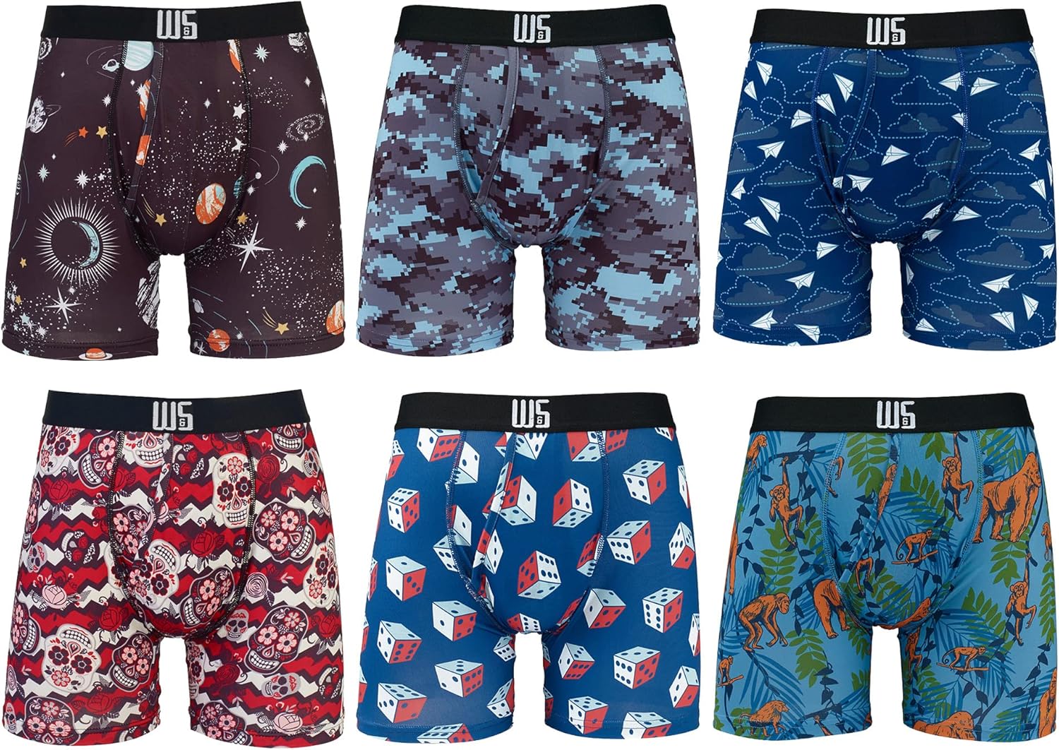 Warriors & Scholars Mens Boxer Briefs Pack of 6 for Comfort
