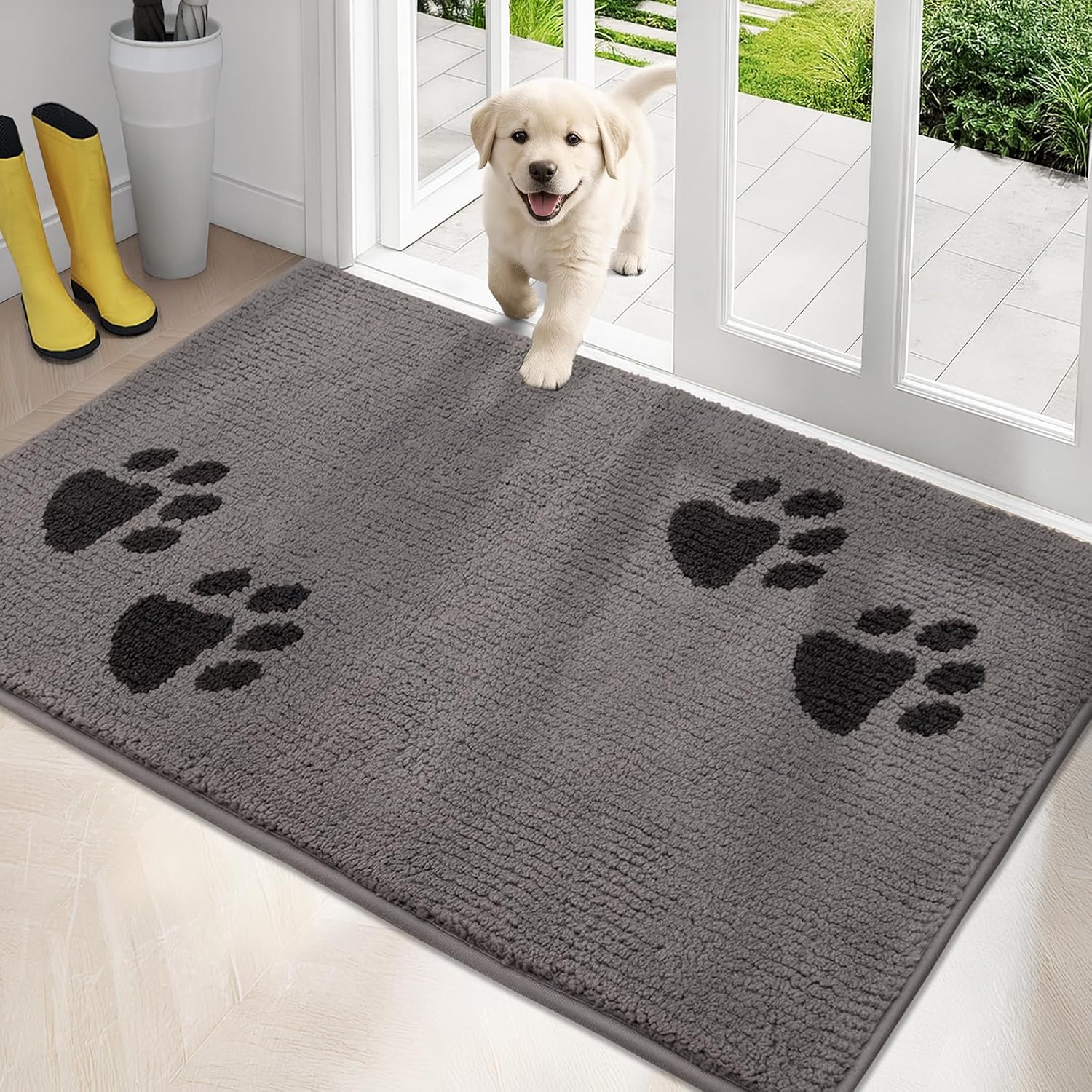 PURRUGS Dirt Trapping Door Mat for Muddy Wet Shoes and Paws