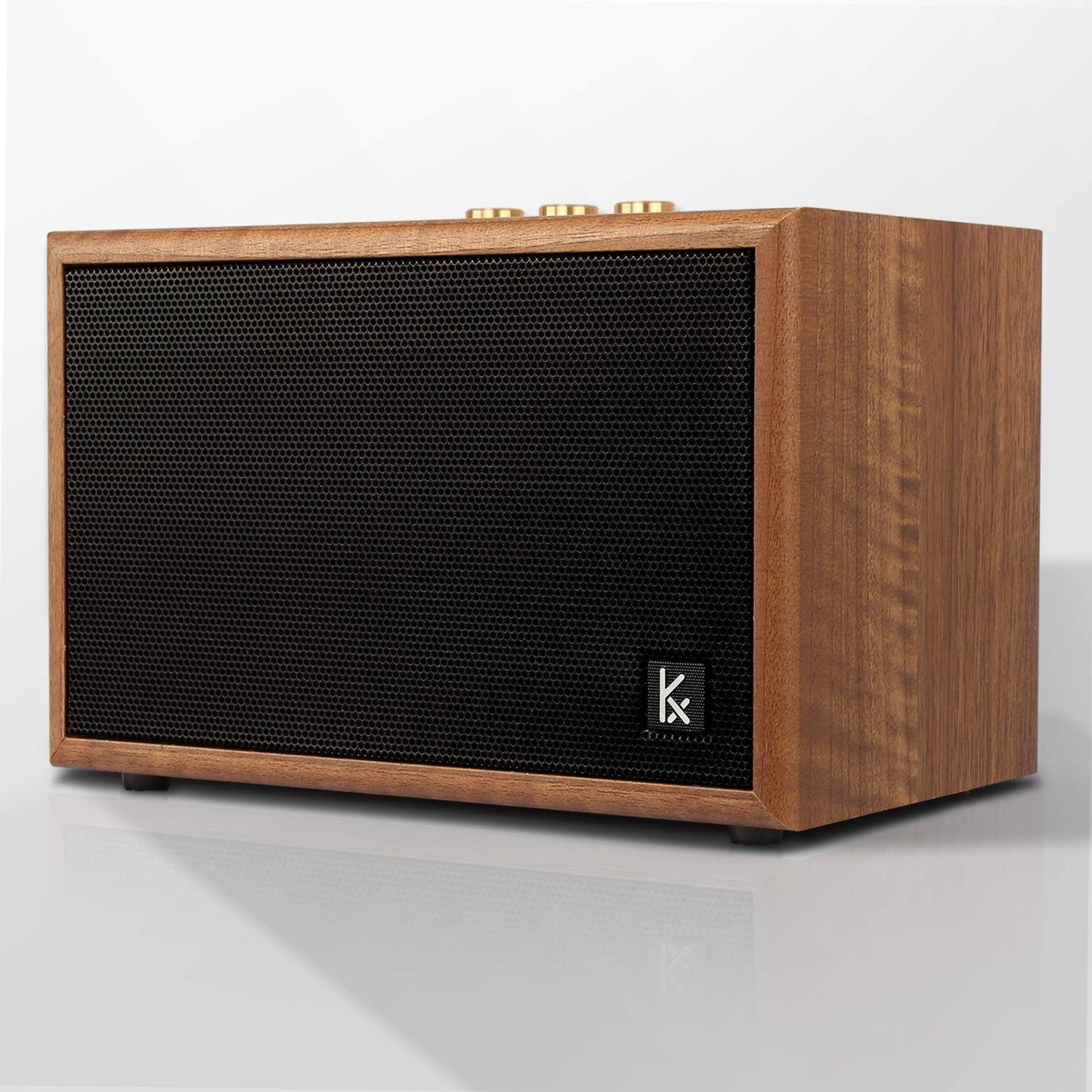 Retro Wooden Bluetooth Speaker with Heavy Bass and Long Playtime
