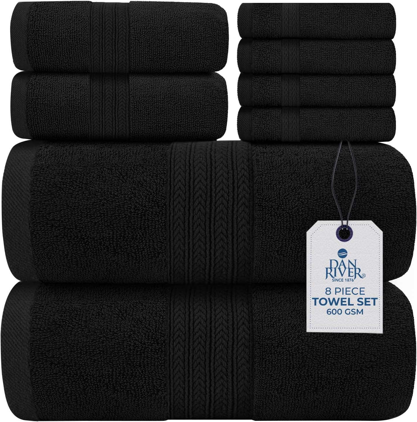 Luxury Bath Towels Set - 8 PC 100% Cotton for Home Spa Use