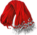 Red Lanyards 100 Pack with Swivel Hook Clips - Comfortable ID Holders