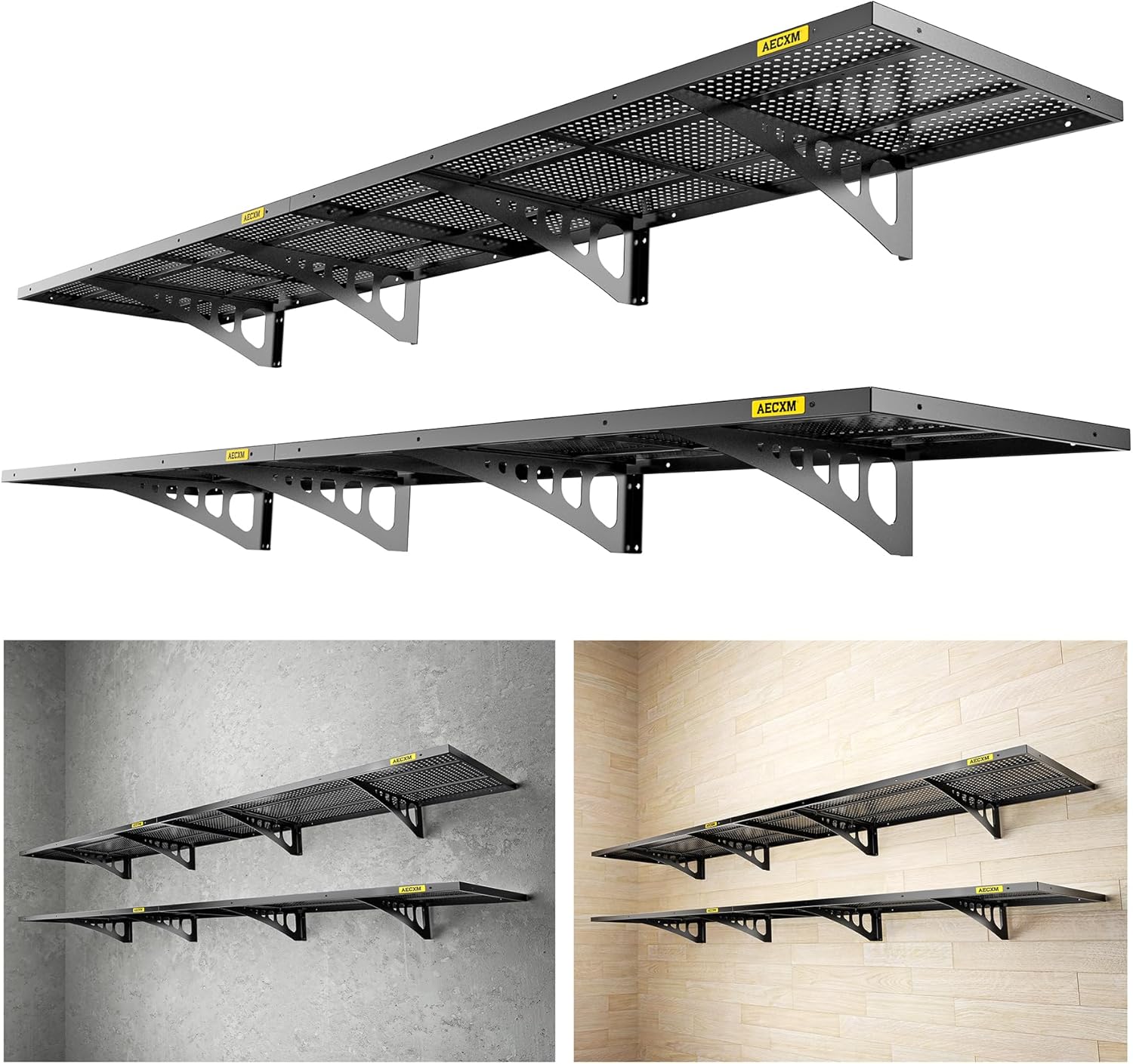 4-Pack Adjustable Garage Wall Shelving with 1120lbs Capacity