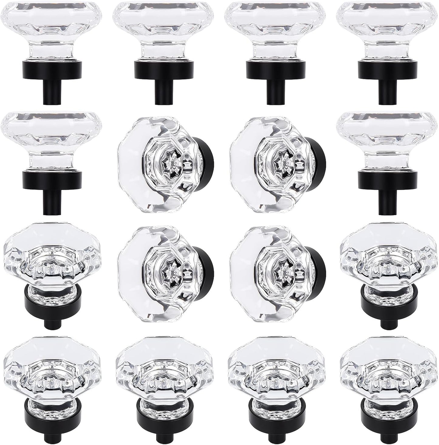 16 Pcs Crystal Cabinet Knobs for Dresser Drawers and More