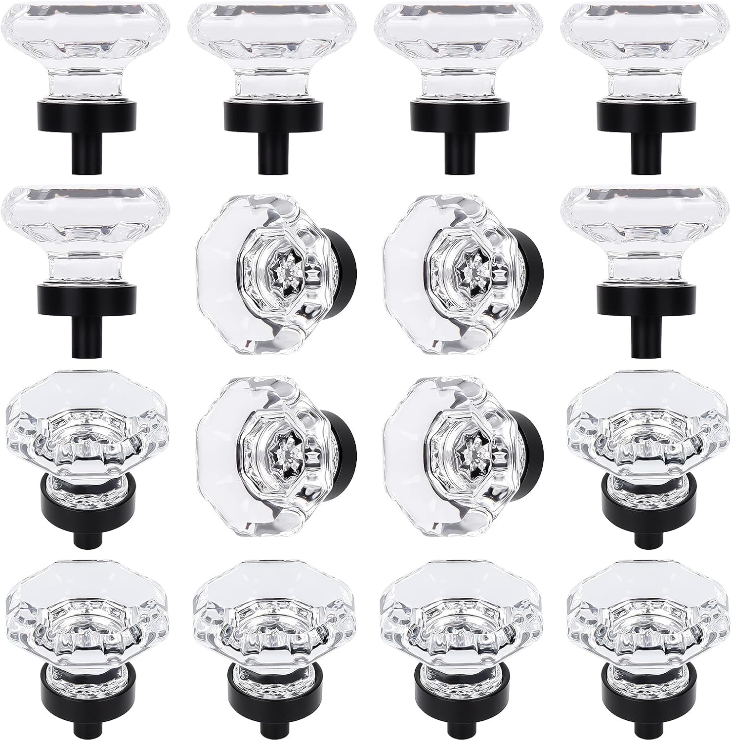 16 Pcs Crystal Cabinet Knobs for Dresser Drawers and More