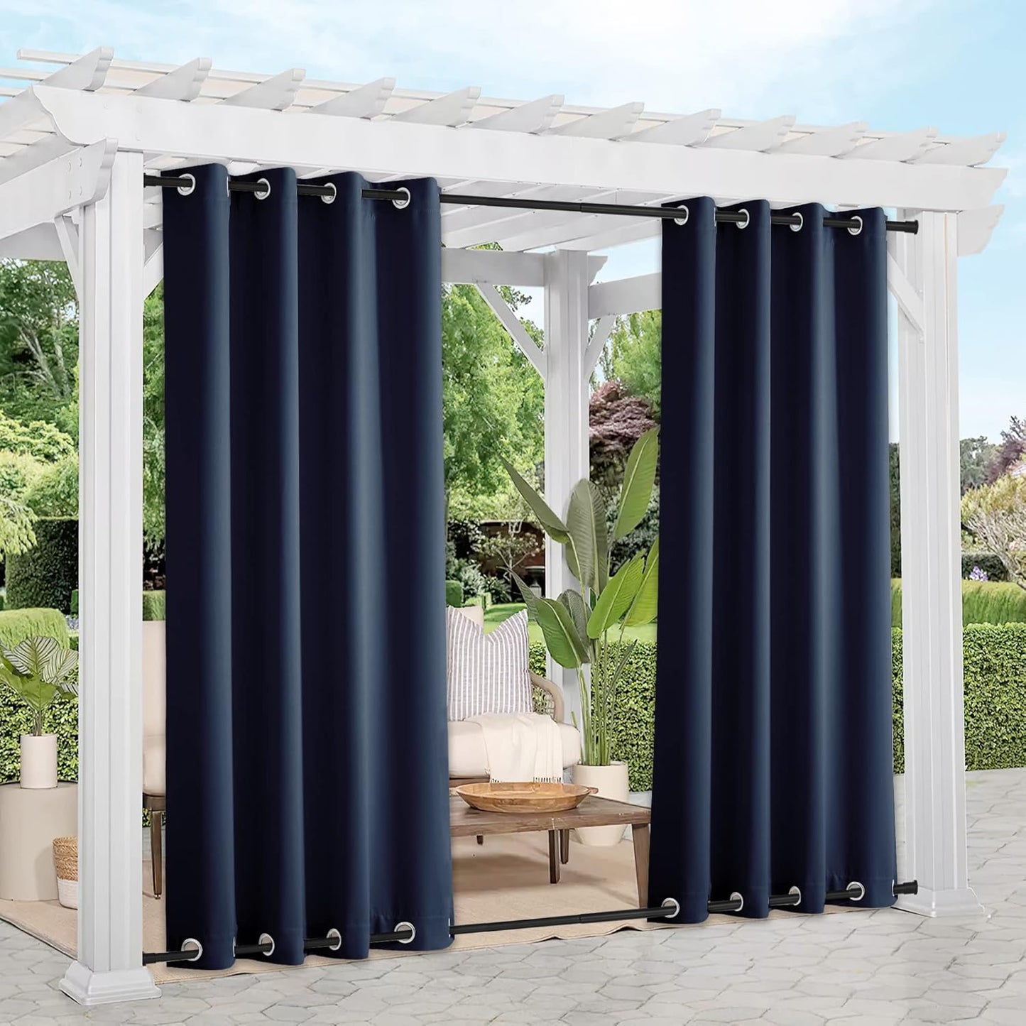 NICETOWN Waterproof Outdoor Curtains for Patio, 108 in Long