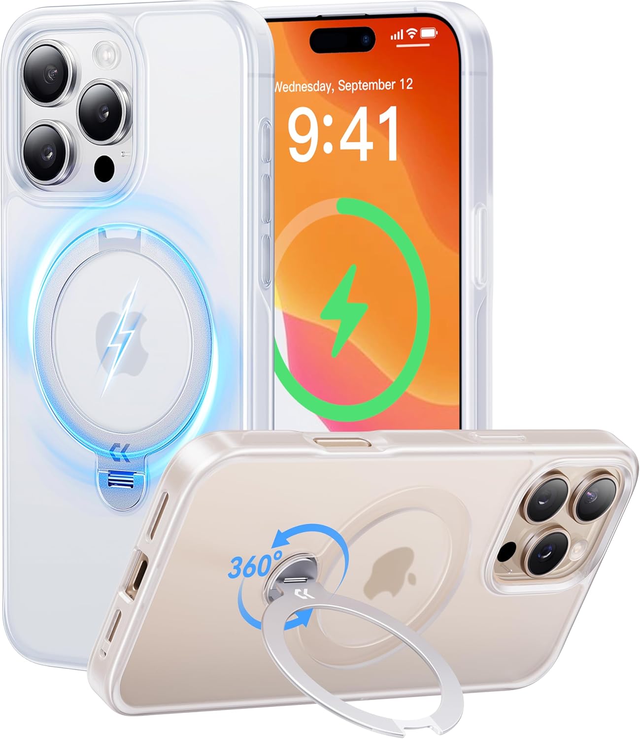 CASEKOO 360 Spin Magnetic Stand for iPhone 16 Pro Max Case