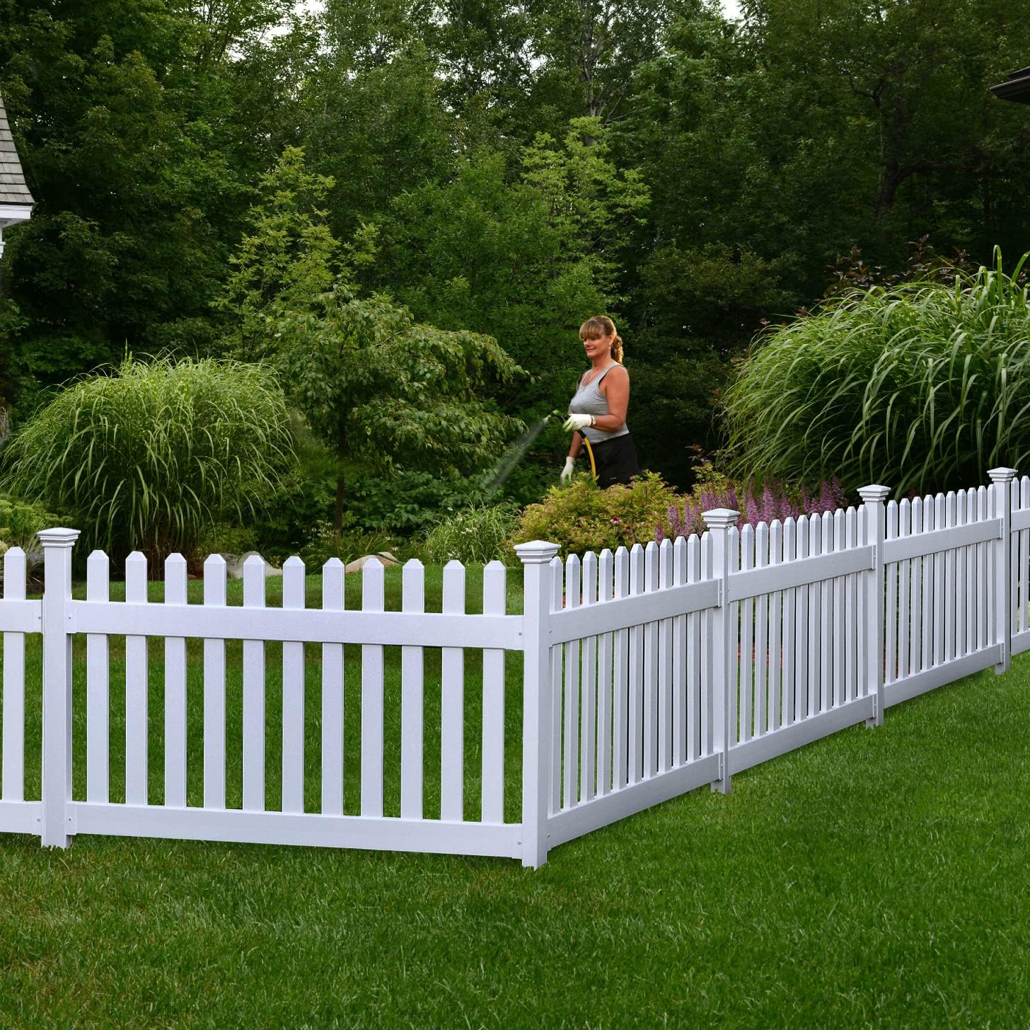 3ft H x 6ft W No Dig Zippity Newport Fence Kit for Outdoors