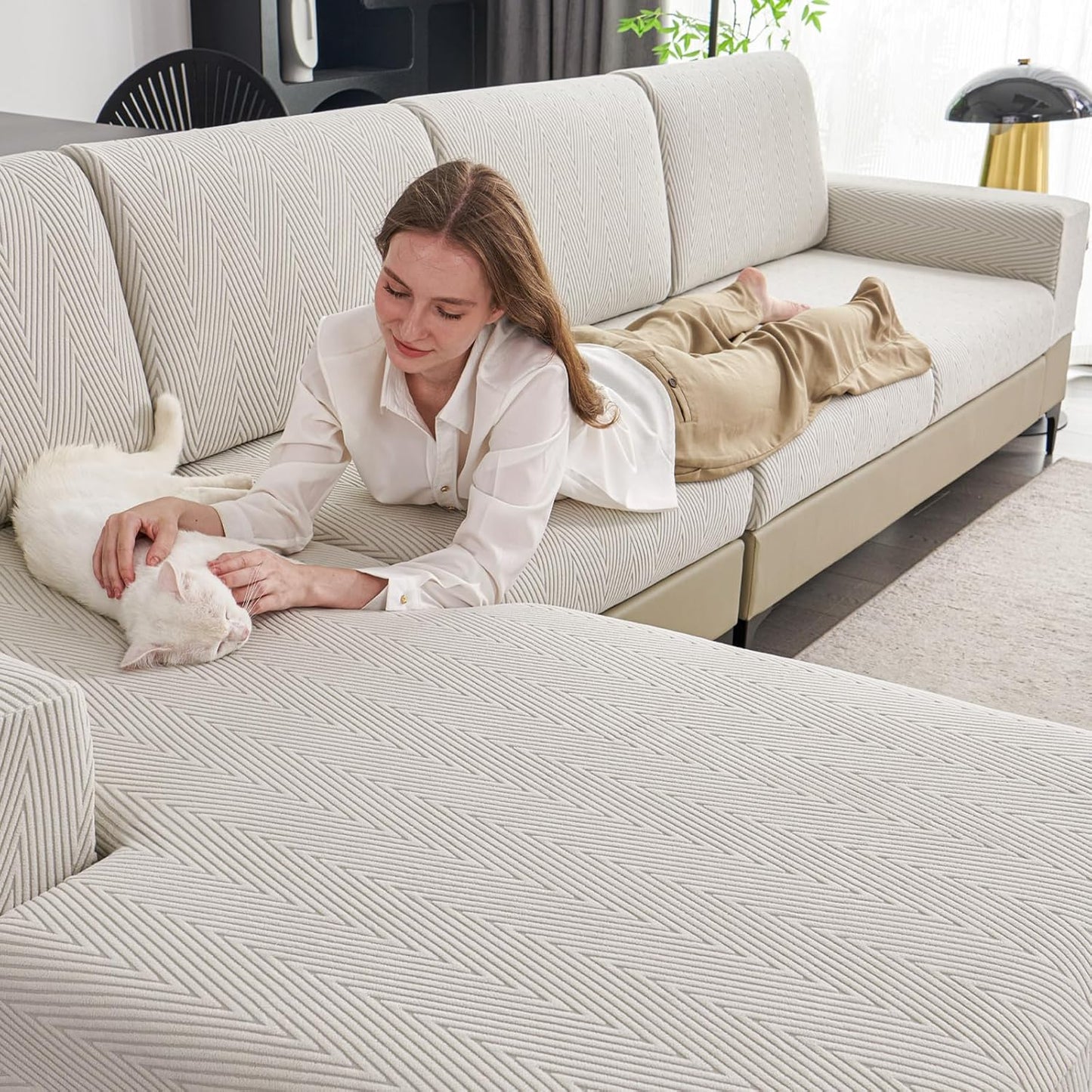 Couch Cushion Covers for Sectional Sofa by Eertop - XL Size