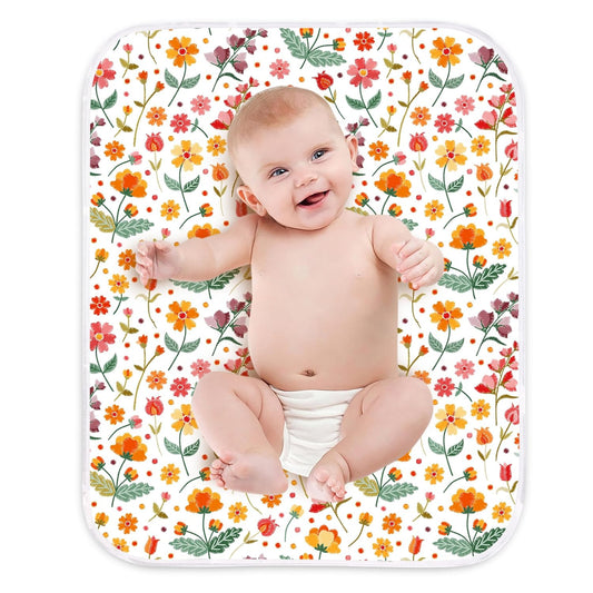 3-Layer Waterproof Flower Diaper Pad, 24x30
