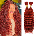 Human Braiding Hair 22 in Ginger Deep Wave - Boho Knotless Braids