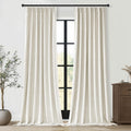 Topfinel Extra Long Total Blackout Linen Curtains 108 in - Complete
