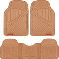 All Weather Rubber Car Floor Mats - Heavy Duty 3-Piece Set