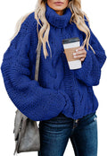 Dokotoo Womens Turtleneck Cable Knit Oversized Sweater (Style 6Q8S)