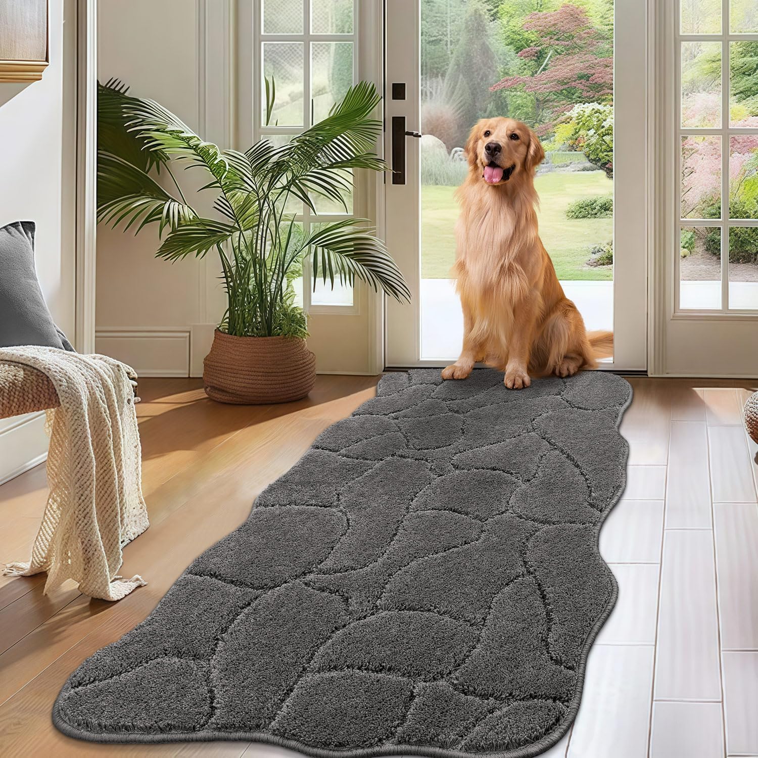 Large Dog Door Mat for Muddy Paws - Absorbent and Non-Slip