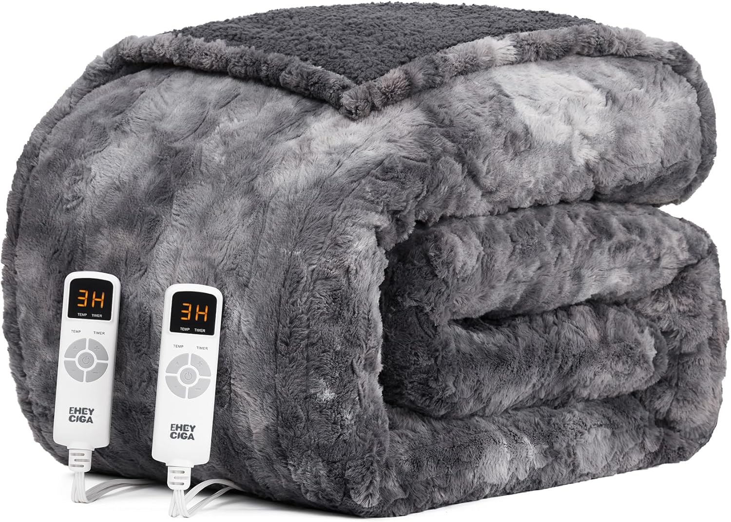 EHEYCIGA Faux Fur Heated Electric Blanket for Cozy Warmth
