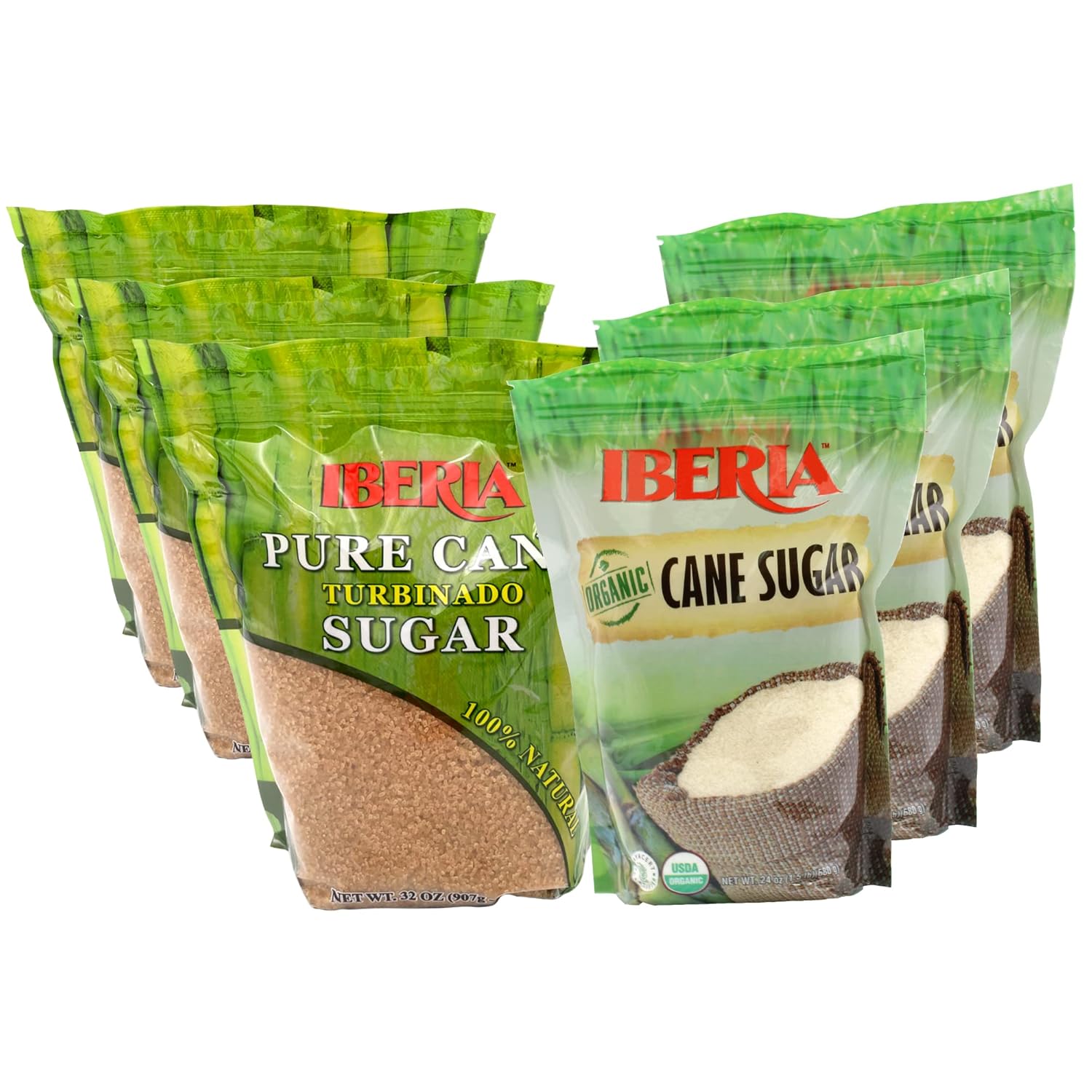 Iberia Organic Cane Sugar & Turbinado Raw Sugar Pack of 3