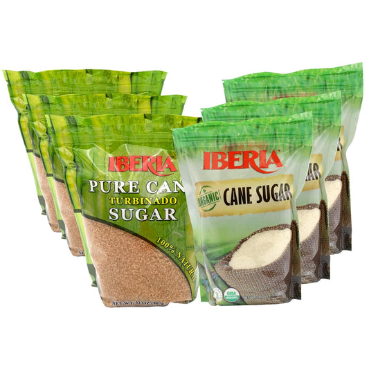 Iberia Organic Cane Sugar & Turbinado Raw Sugar Pack of 3