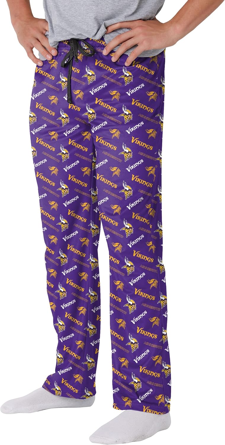 FOCO Men's NFL Team Logo Repeat Print Lounge Pants for Comfort
