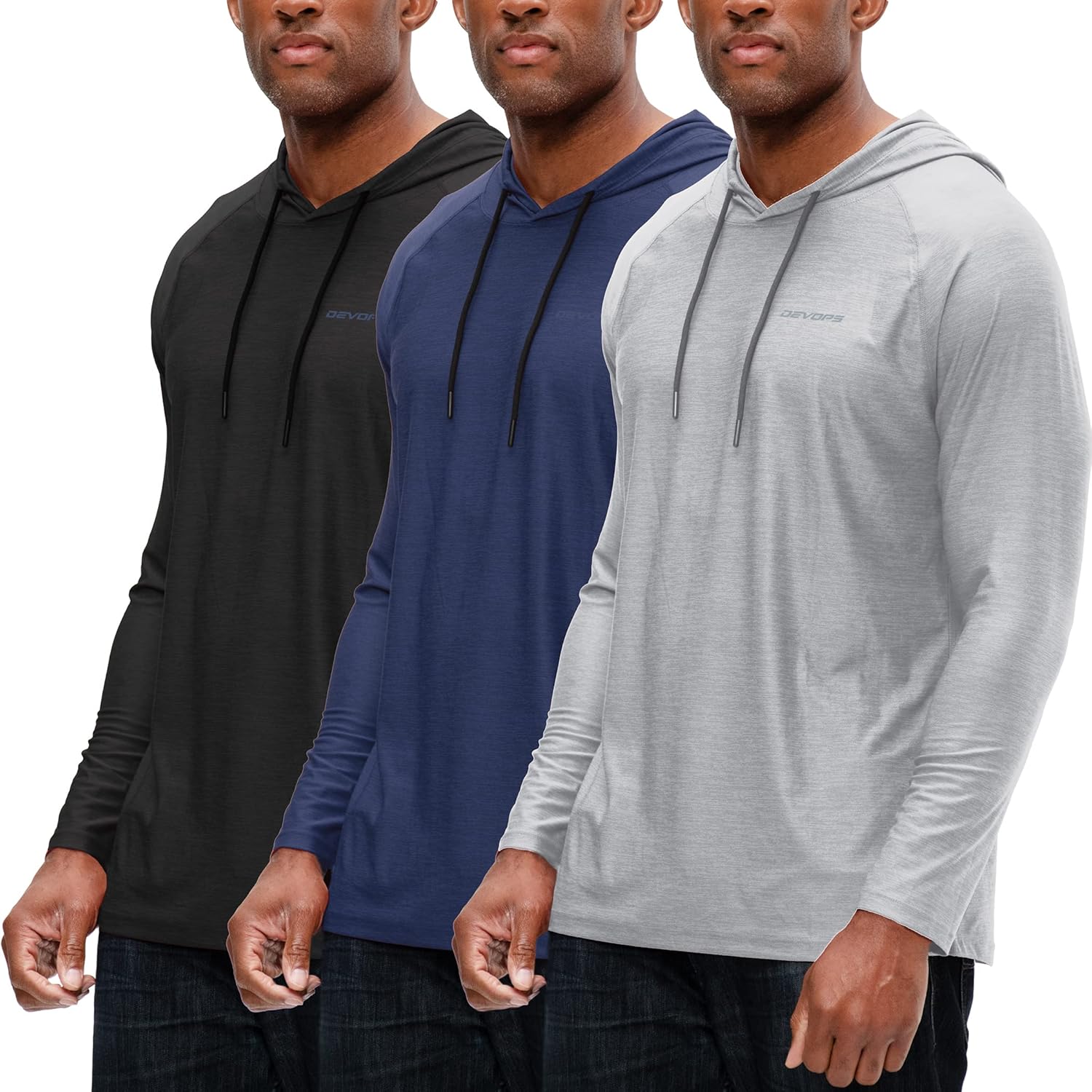 DEVOPS Men's Hoodie for Fishing, Hiking, and Running Activities