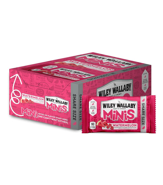 Wiley Wallaby Mini Licorice Bites - Soft & Chewy Watermelon Treats