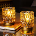 Battery Operated Table Lamps Timer Mini Crystal Lamp - Cordless Amber