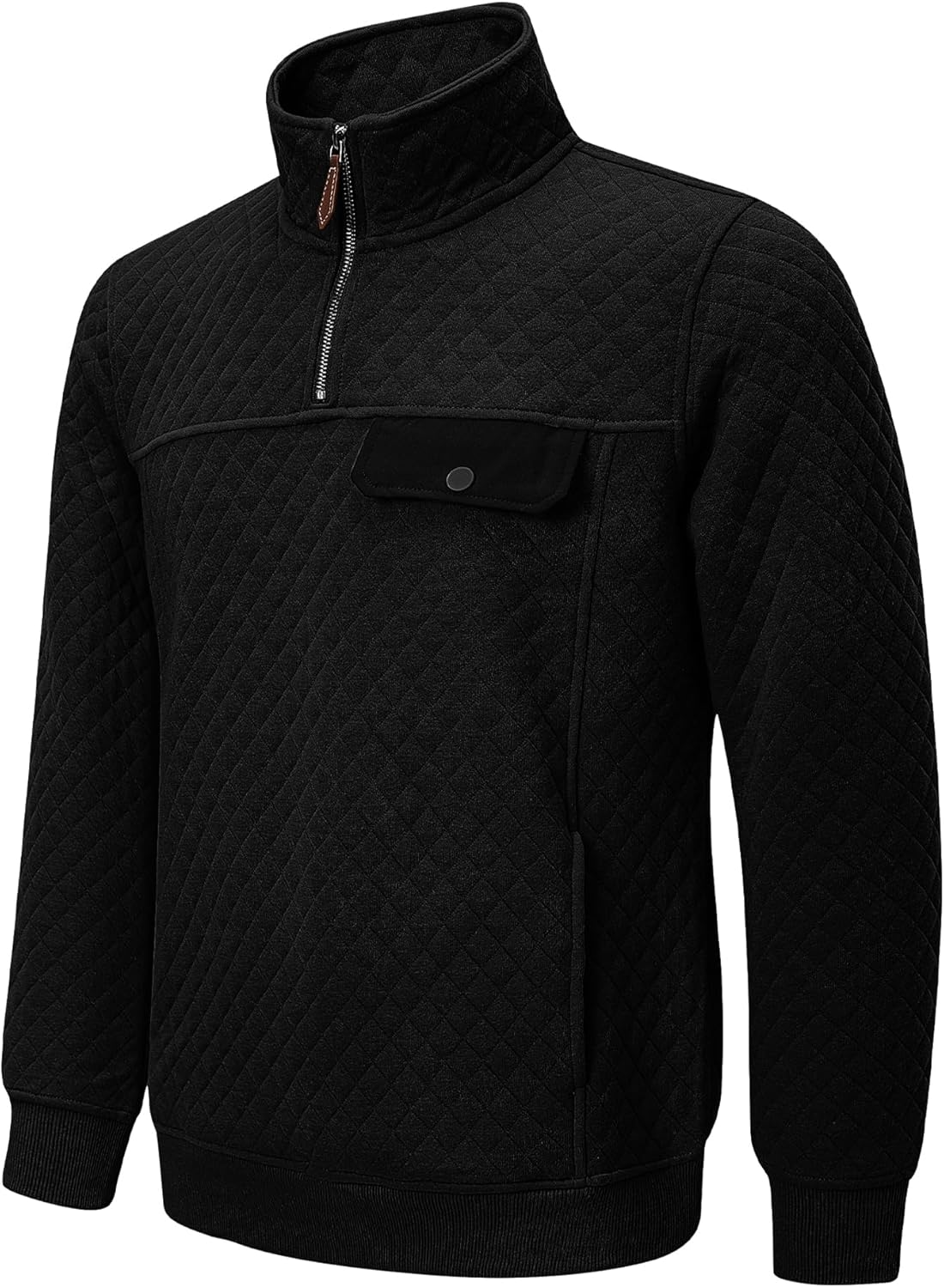 JMIERR Men's Quilted Sweatshirt for Casual Outdoor Style