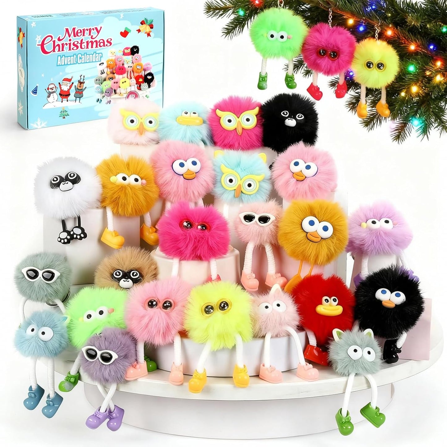 Christmas Advent Calendar 2025 for Kids with Plush Keychains