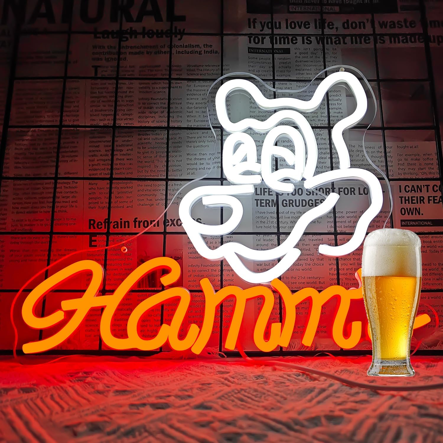 Hamms Beer Bear Neon Sign for Unique Bar and Home Decor