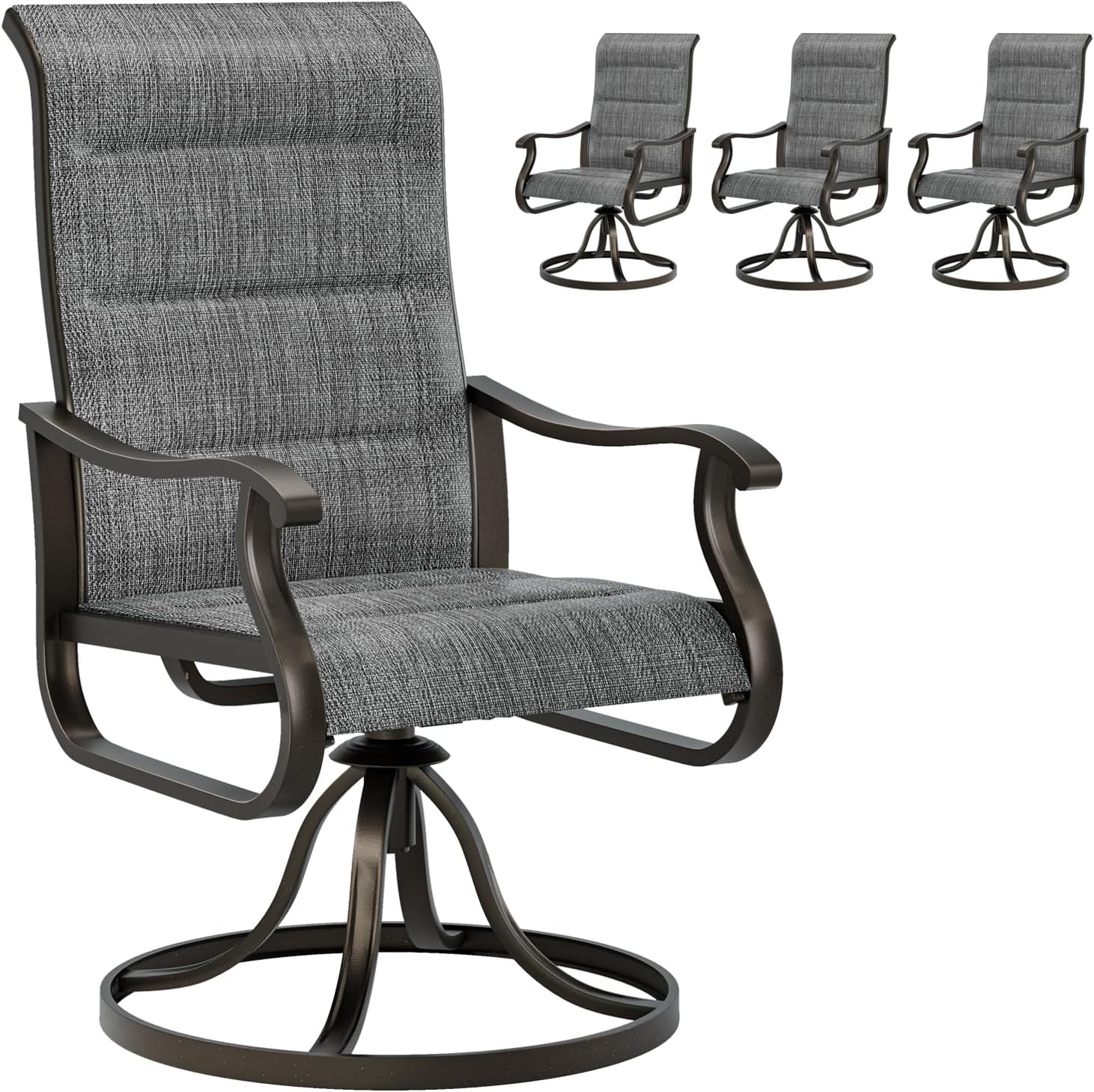 UDPATIO Outdoor Swivel Chairs Set of 4 for Relaxing Comfort