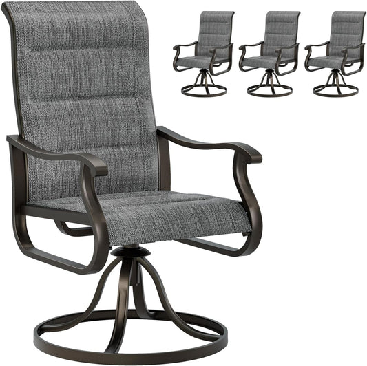 UDPATIO Outdoor Swivel Chairs Set of 4 for Relaxing Comfort