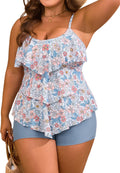 Women Plus Size Tankini Swimsuit Two Piece - Tummy Control Ruffle