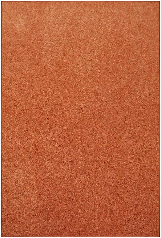 Ambiant Pet Friendly Solid Color Area Rug in Orange - 6ft x 8ft