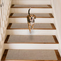 Linen Stair Treads for Wooden Steps 36x9 in - Non Slip Safety