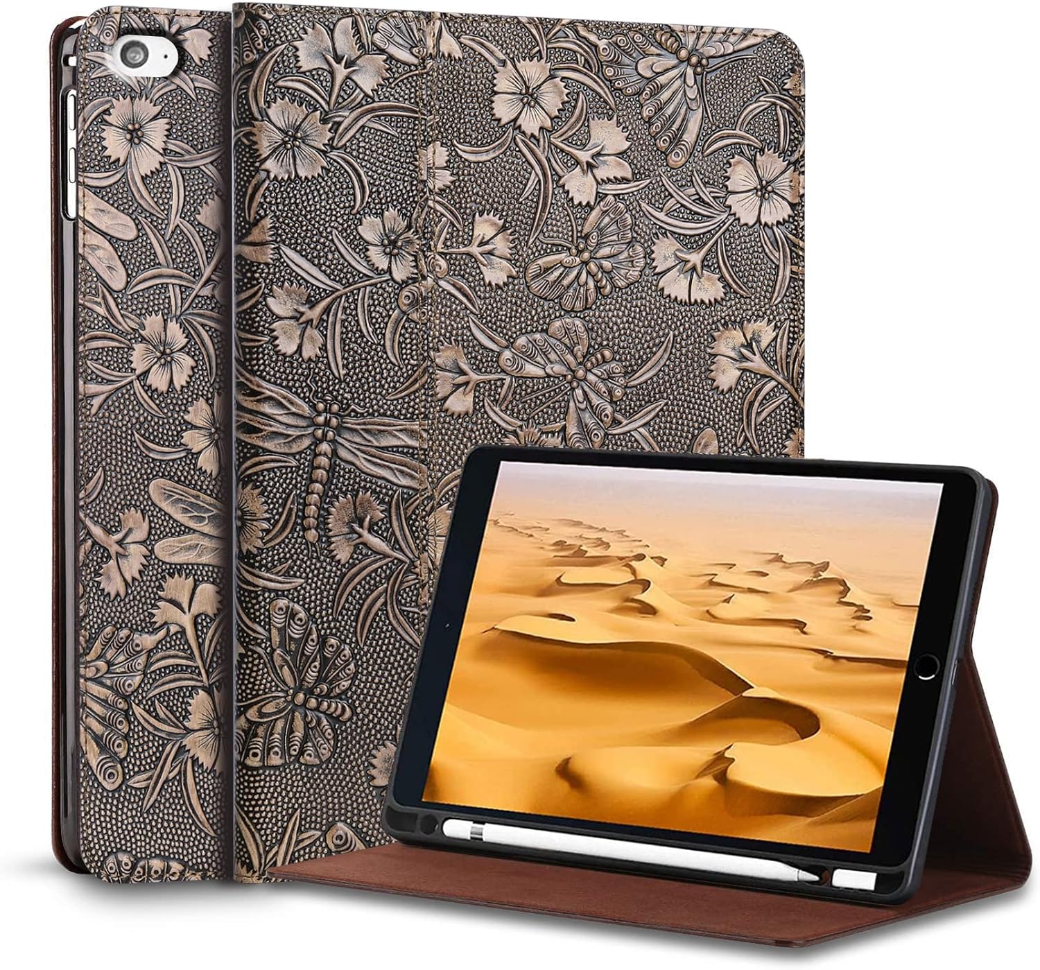 Genuine Leather iPad Mini 4/5 Case with Pencil Holder and Style