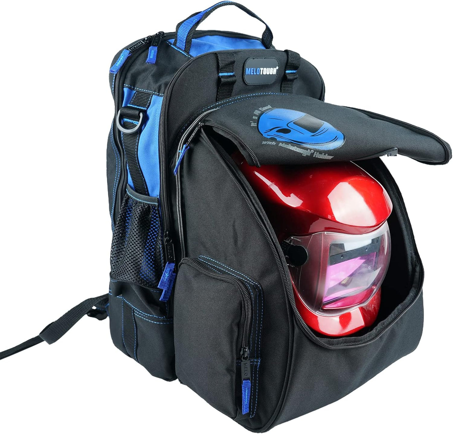 MELOTOUGH Welding Backpack for Tools and Helmet - Large Capacity