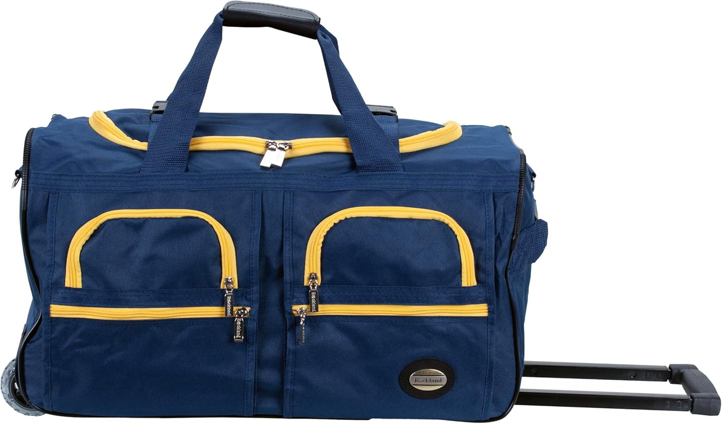 Rockland Rolling Duffel Bag with Extra Large Wheels and Pockets