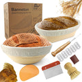 Sourdough Bread Proofing Baskets Set - 9 in Round & 10 in Oval