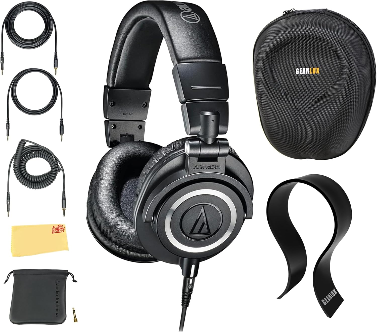 Audio-Technica ATH-M50x Professional Monitor Headphones Bundle