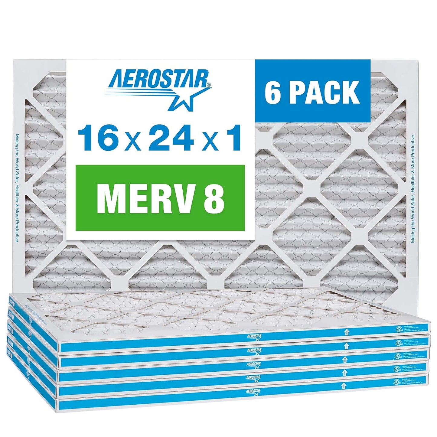 Aerostar 16x24x1 MERV 8 Filters for Cleaner Air Quality