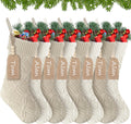 Jenaai 8 Set Christmas Stockings, 18 in Large Boho Knit Stockings