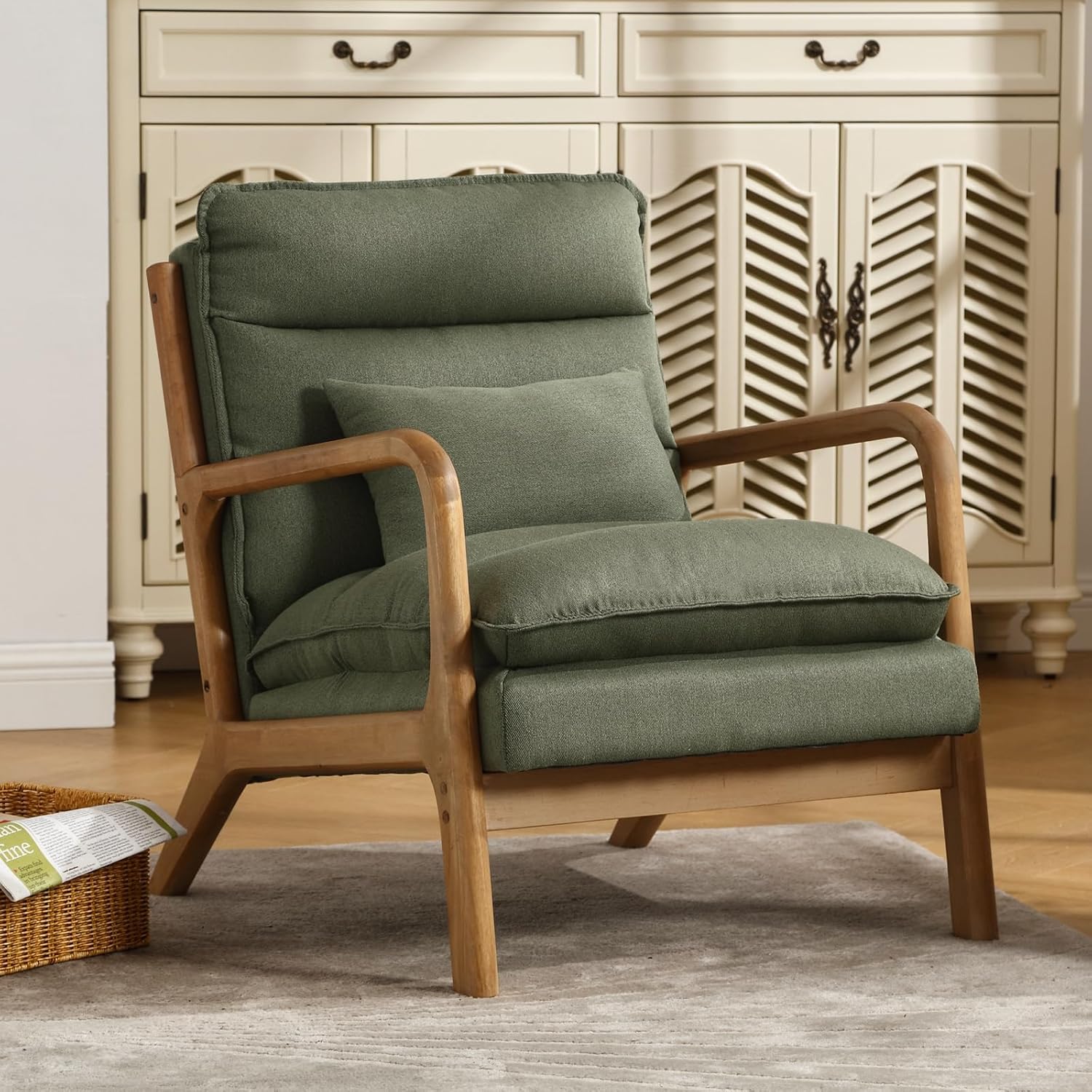 INZOY Double Padded Accent Chair - Cozy Reading Comfort